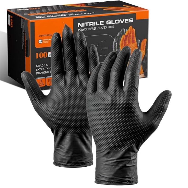 Disposable Gloves Nitrile - Rękawice nitrylowe jednorazowe, pomarańczowe, przemysłowe, o