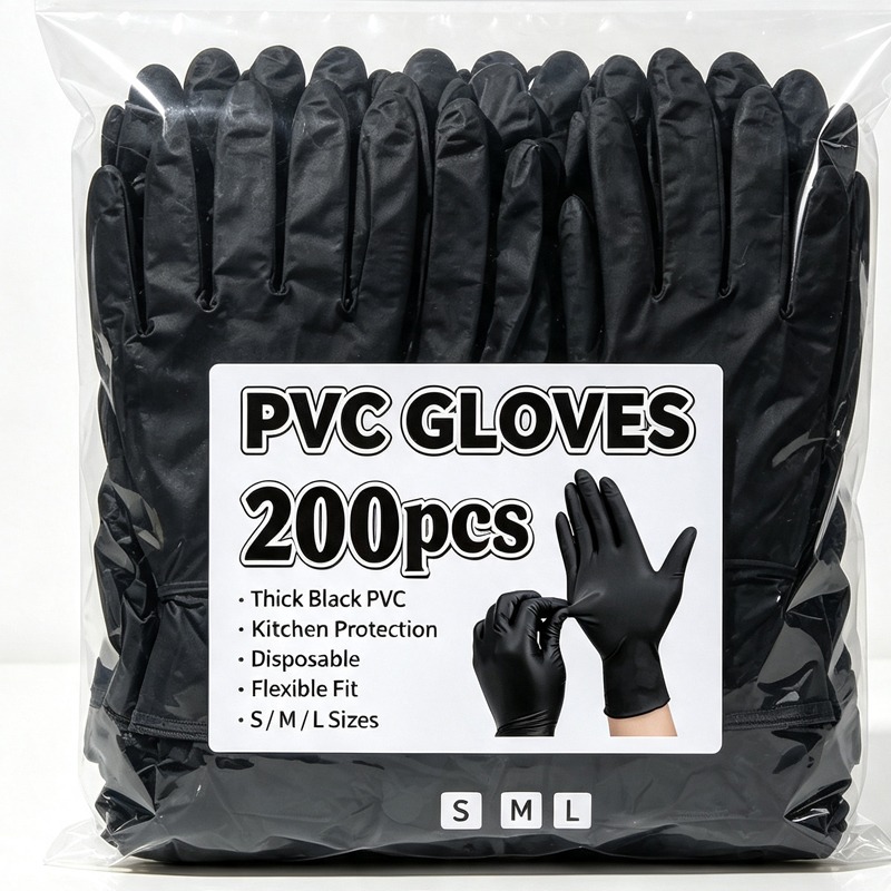 Disposable Gloves Nitrile - Jednorazowe czarne rękawiczki unisex, bez lateksu,