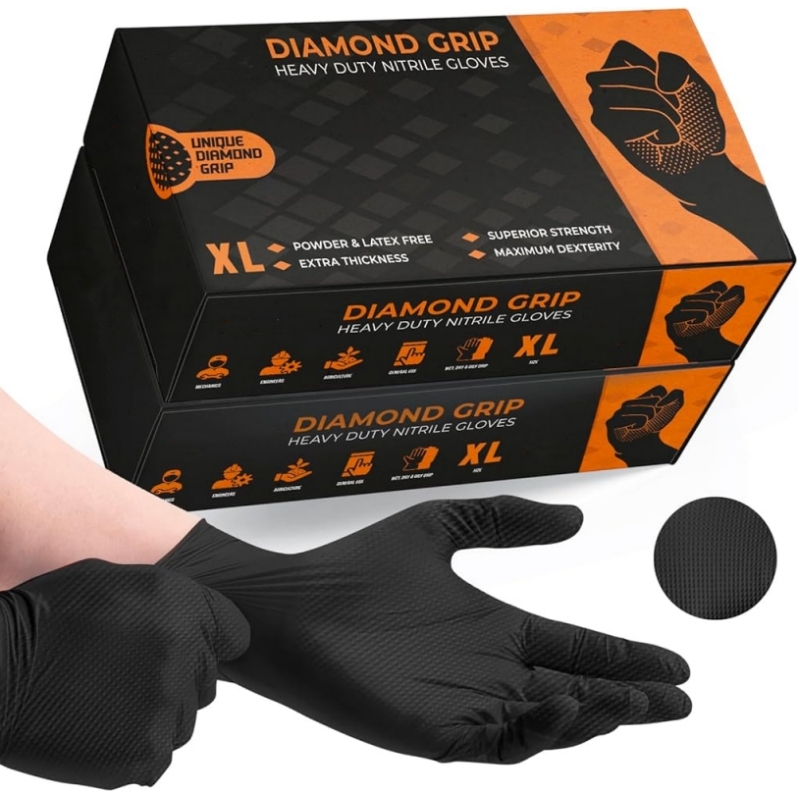 Disposable Gloves Nitrile - Czarne, wytrzymałe, jednorazowe rękawice nitrylowe, przemysłowe,