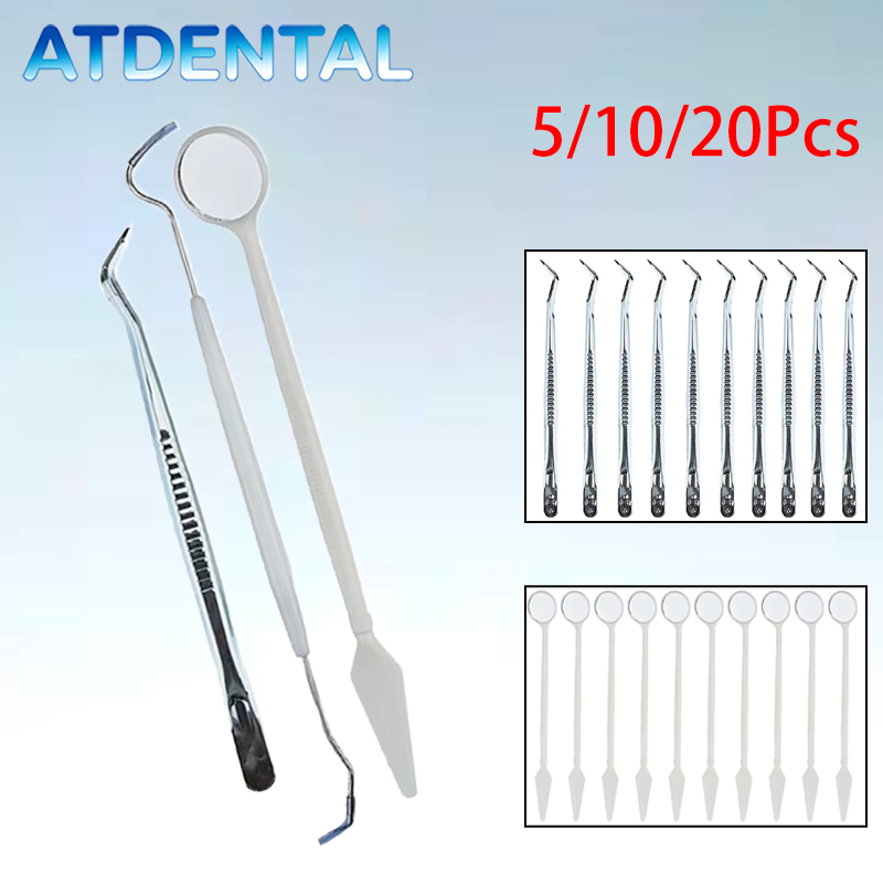 Dental Mirror Probe - 5/10/20 szt. Jednorazowy zestaw dentystyczny z