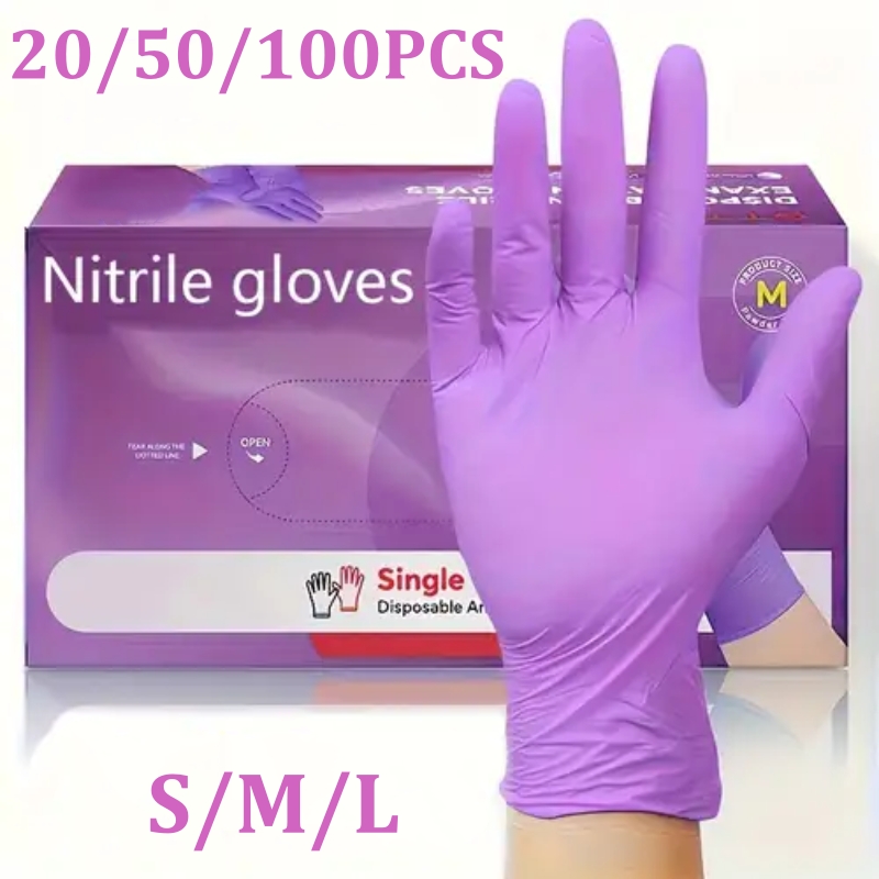 Disposable Gloves Nitrile - 50/100 SZTUK Fioletowe Rękawice Nitrylowe Jednorazowe