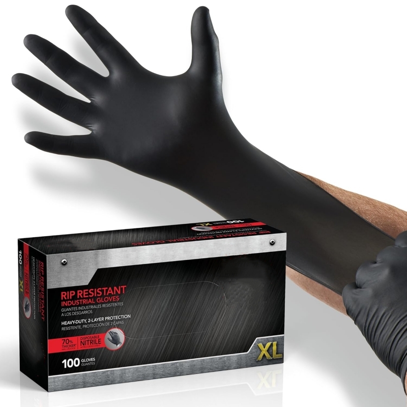 Disposable Gloves Nitrile - 100 SZTUK Czarne Rękawice Nitrylowe Jednorazowe