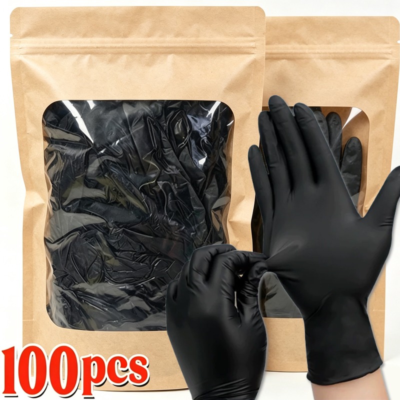 Disposable Gloves Nitrile - 1/100 szt. Jednorazowe czarne rękawice bez