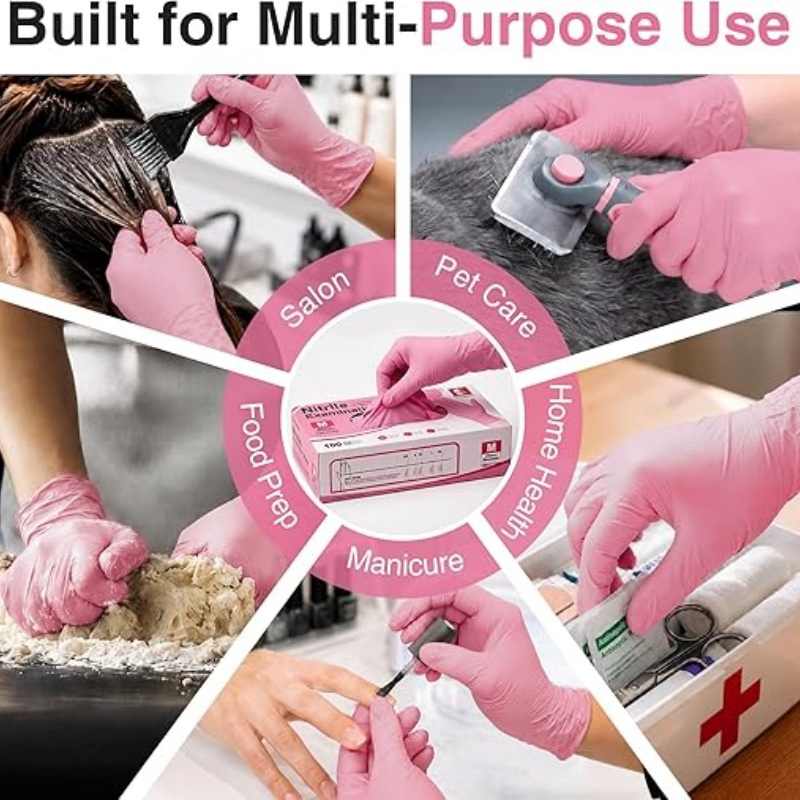 Różowe nitrylowe rękawice jedn – Disposable Gloves Nitrile recenzja i cena