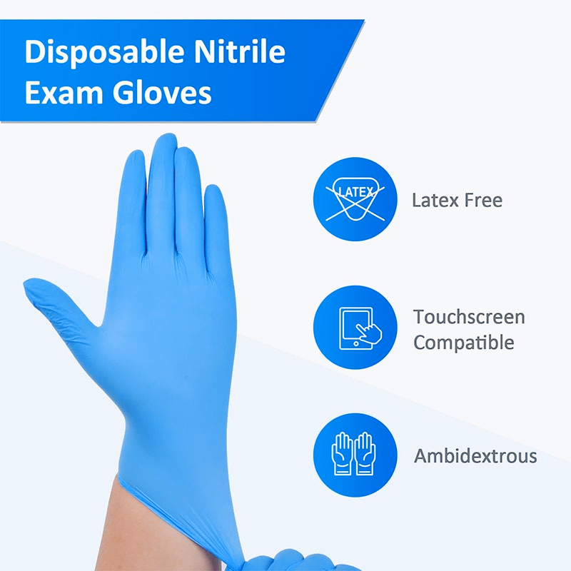 100 SZTUK Niebieskich Nitrylow – Disposable Gloves Nitrile recenzja i cena