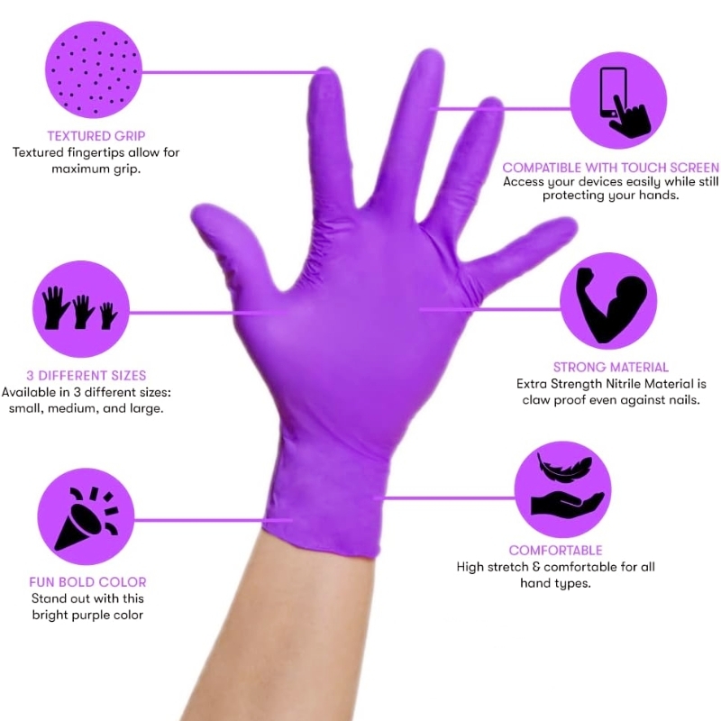 50/100 SZTUK Fioletowe Rękawic – Disposable Gloves Nitrile recenzja i cena
