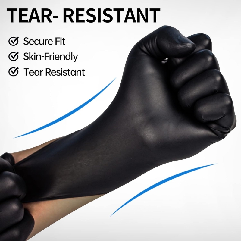 100 SZTUK Czarne Rękawice Nitr – Disposable Gloves Nitrile recenzja i cena